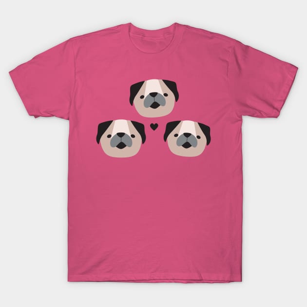 Pudgy Pugs I T-Shirt by littleoddforest